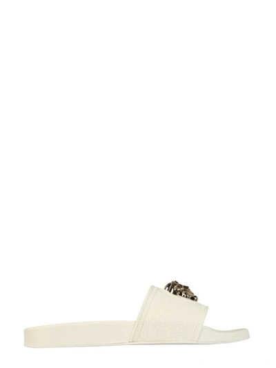 Shop Versace Slide Sandals In White