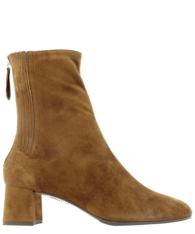 Shop Aquazzura "saint Honoré" Bootie In Brown