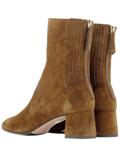 Shop Aquazzura "saint Honoré" Bootie In Brown