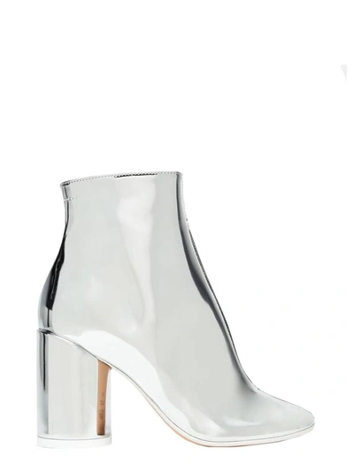 Shop Mm6 Maison Margiela Mirrored Boots With "6" Heel In Silver