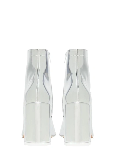 Shop Mm6 Maison Margiela Mirrored Boots With "6" Heel In Silver