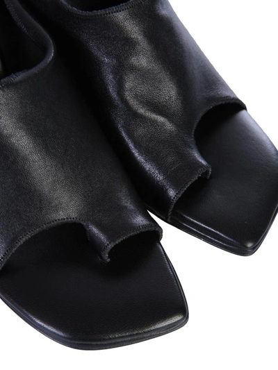 Shop Bottega Veneta Leather Mules In Black
