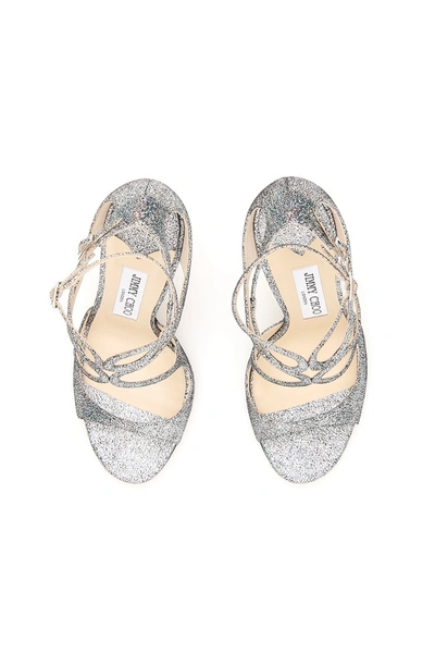 Shop Jimmy Choo Glitter Lang Sandals In Multi