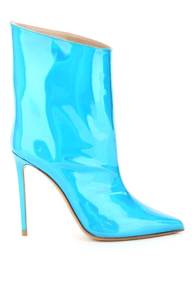Shop Alexandre Vauthier Hologram Blue Alex Boots