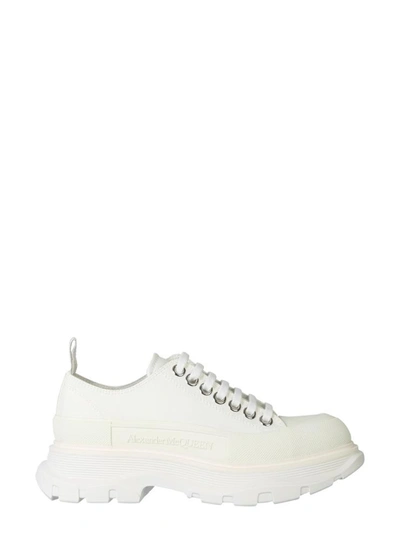 Alexander Mcqueen White Canvas Tread Slick Sneakers In White