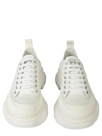 Alexander Mcqueen White Canvas Tread Slick Sneakers In White