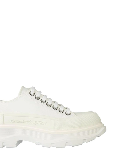 Alexander Mcqueen White Canvas Tread Slick Sneakers In White