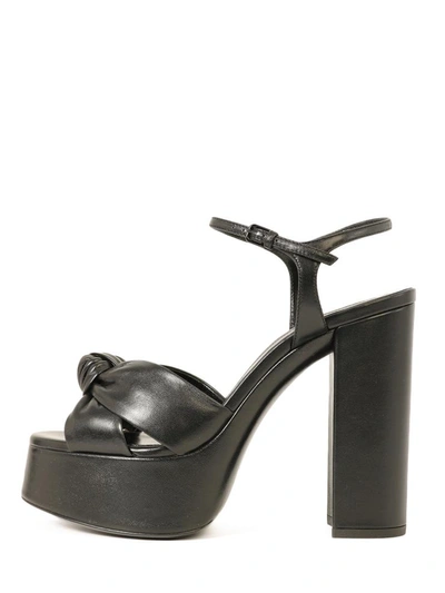 Shop Saint Laurent Bianca Black Leather Sandals