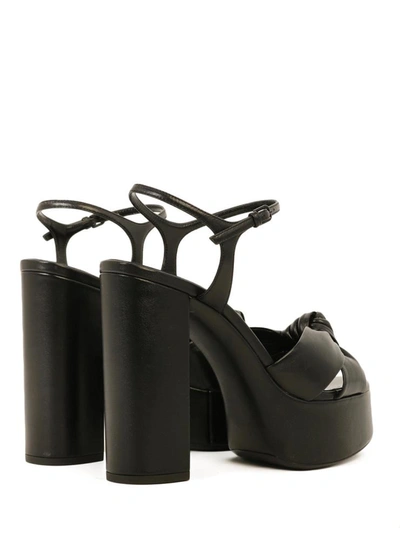 Shop Saint Laurent Bianca Black Leather Sandals