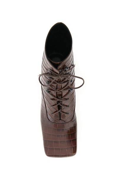 Shop By Far Claude Lace-up Ankle Boots In Nutella