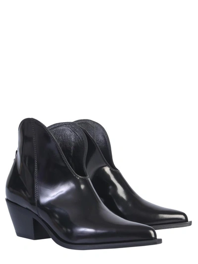 Shop Msgm Texan Boot In Black