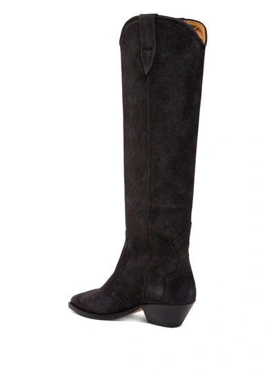 Shop Isabel Marant Black Suede Denvee Boots