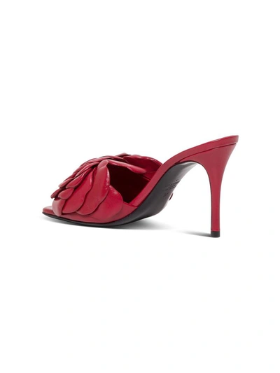 Shop Valentino Atelier 03 Rose Edition Leather Mules In Red