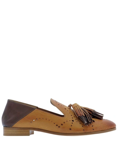 Shop Guglielmo Rotta Leather Tassel Loafer In Brown