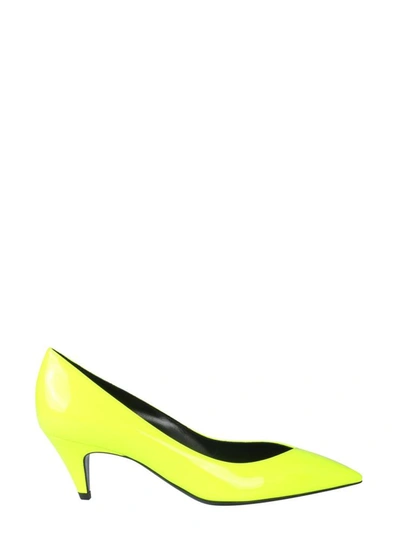 Shop Saint Laurent Pump Kiki In Yellow