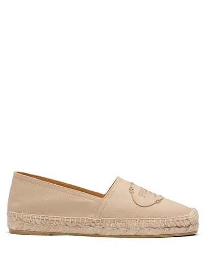 Shop Prada Flat Shoes In Beige