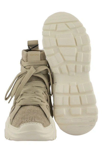 Shop Agnona 2.28 Cashmere Sneakers In Cream