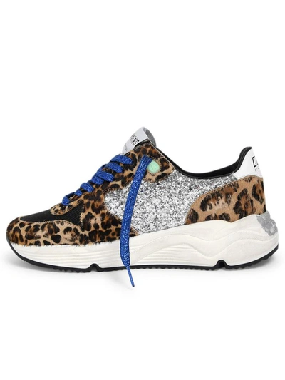 Shop Golden Goose Leopard Print Running Sole Sneakers In Brown