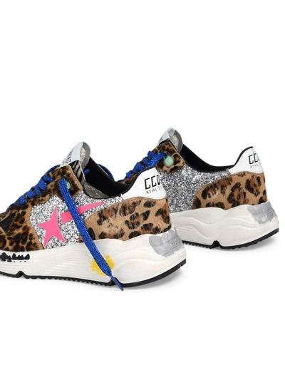 Shop Golden Goose Leopard Print Running Sole Sneakers In Brown