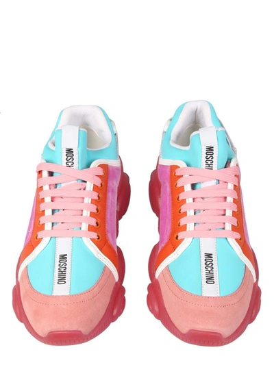 Shop Moschino "teddy" Sneakers In Pink