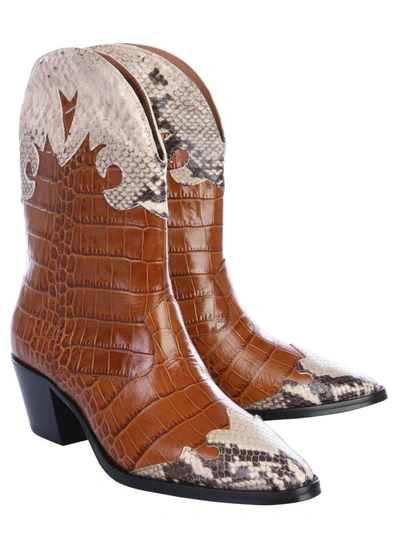 Shop Paris Texas Crocodile Print Boot In Brown