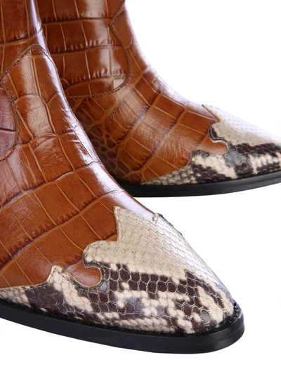 Shop Paris Texas Crocodile Print Boot In Brown