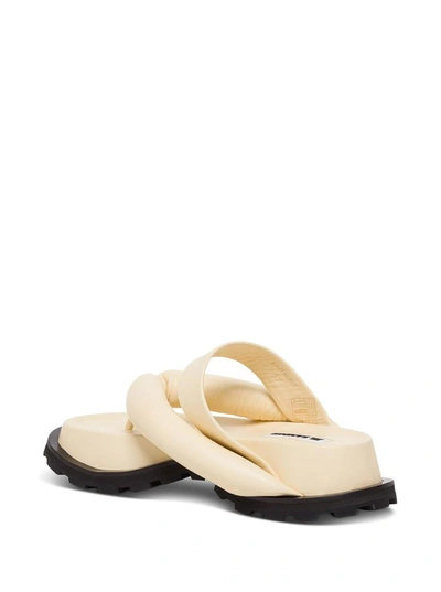 Shop Jil Sander Outdoor Platform Sandals In Nappa Leather In Beige