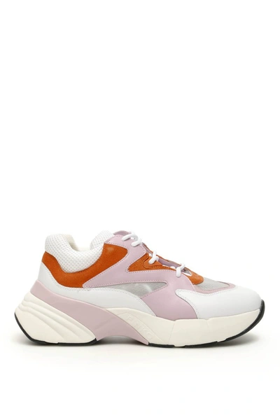 Shop Pinko Maggiorana Sneakers In Bianco Rosa Arancio