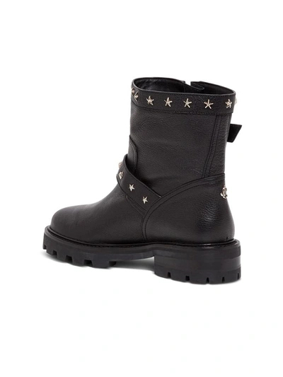 Shop Jimmy Choo Leather Boots With Star Studs In Black