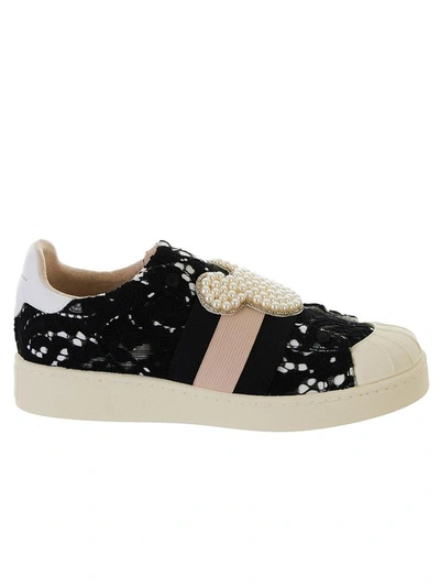 Shop Moa Master Of Arts White Sneakers In Black