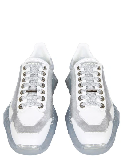 Shop Jimmy Choo Diamond Sneakers In Silver