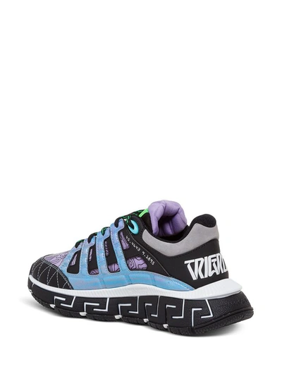 Shop Versace Trigreca Multicolor Sneakers In Black