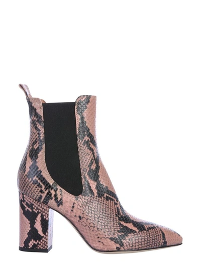 Shop Paris Texas Python Print Boot In Pink