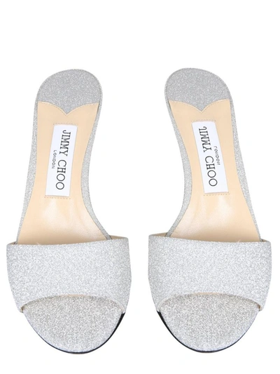 Shop Jimmy Choo "stacey" Sandals In Silver