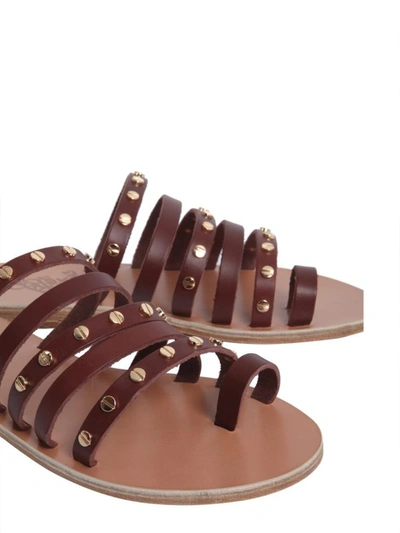 Shop Ancient Greek Sandals Niki Nails Sandals In Brown