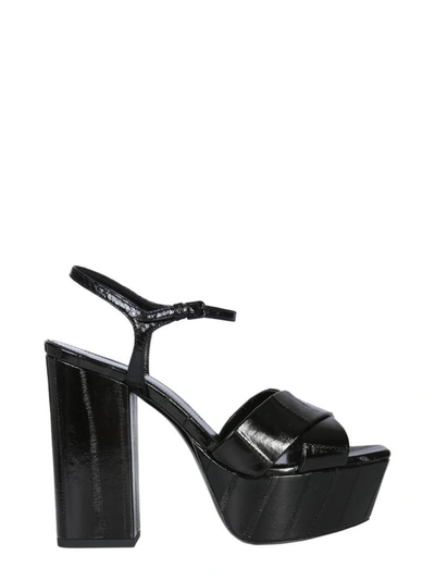 Shop Saint Laurent Farrah Sandals In Black