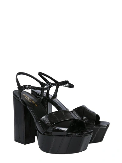 Shop Saint Laurent Farrah Sandals In Black