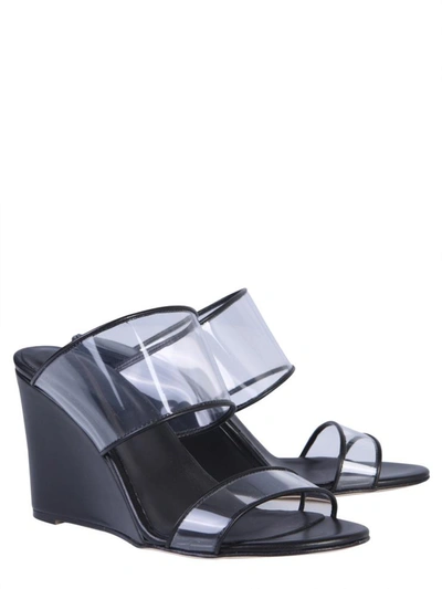 Shop Paris Texas Plexi Wedges In Black