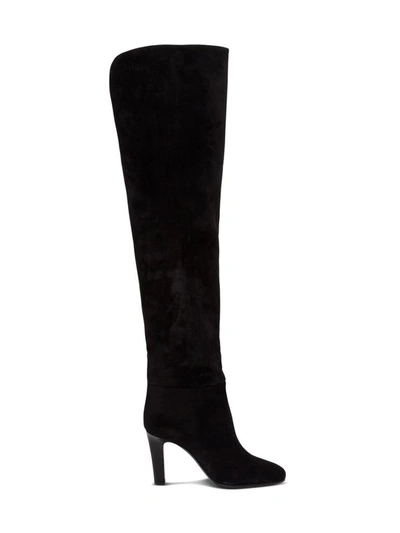 Shop Saint Laurent Jane Cuissard Boots In Black
