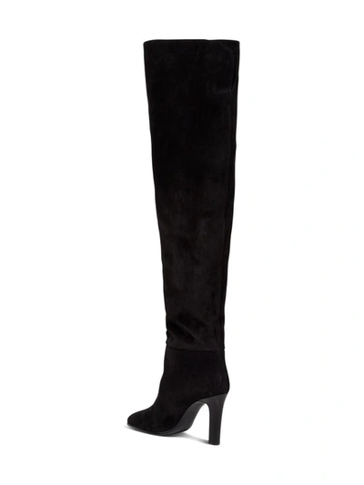 Shop Saint Laurent Jane Cuissard Boots In Black