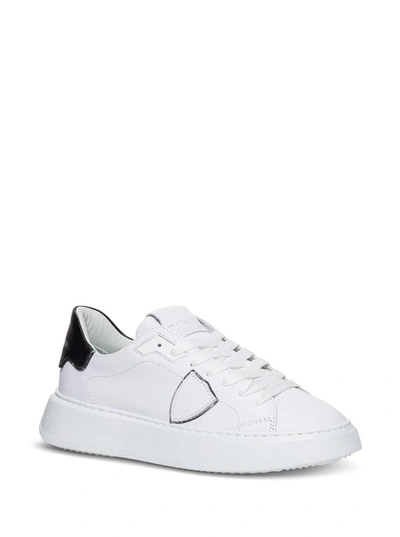 Shop Philippe Model Temple Veau Leather Sneakers In White