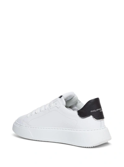 Shop Philippe Model Temple Veau Leather Sneakers In White