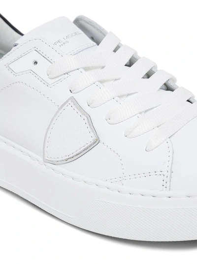 Shop Philippe Model Temple Veau Leather Sneakers In White