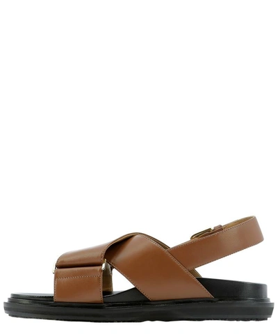 Shop Marni "fussbett" Sandals In Brown