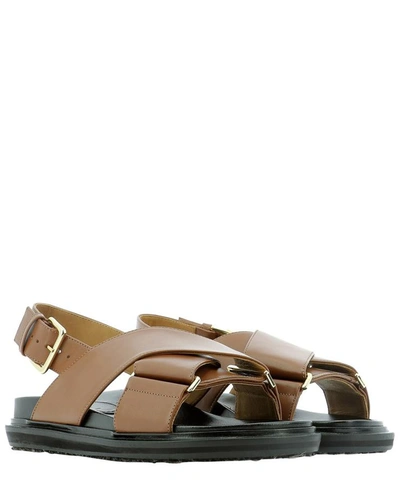 Shop Marni "fussbett" Sandals In Brown