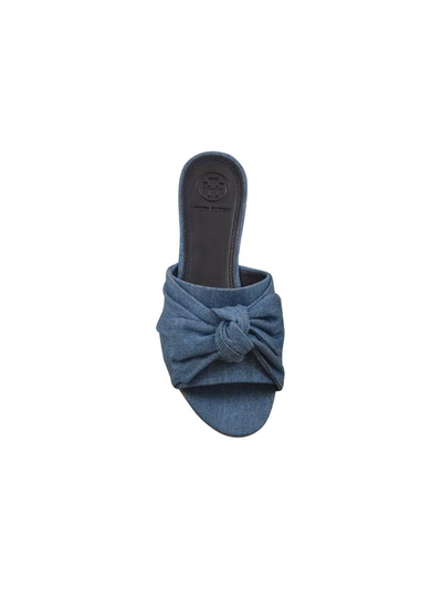 Shop Tory Burch Annabelle Bow Slides In Blue