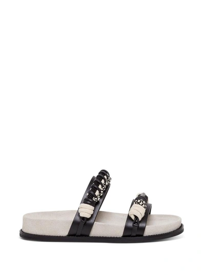 Shop Philosophy Di Lorenzo Serafini Moon Leather Sandals In Black