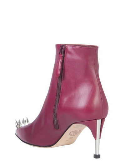 Shop Alexander Mcqueen Boot With Punk Studs In Bordeaux