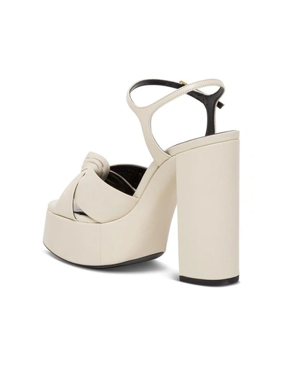 Shop Saint Laurent White Leather Sandals