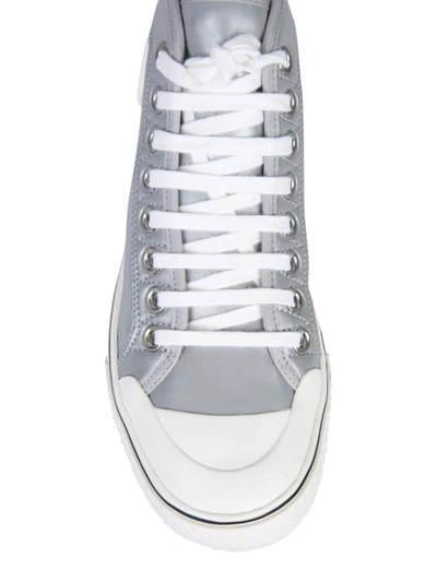 Shop Stella Mccartney Sneakers With Laces And Logo In Grey